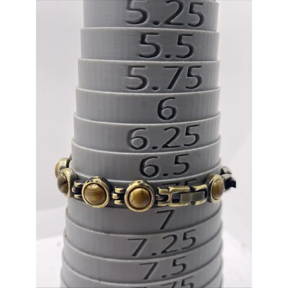 Vintage Brass Tone Tiger Eye Womens Watch New Battery